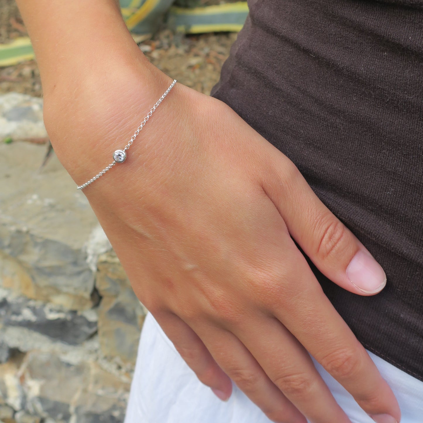 single diamond bracelet