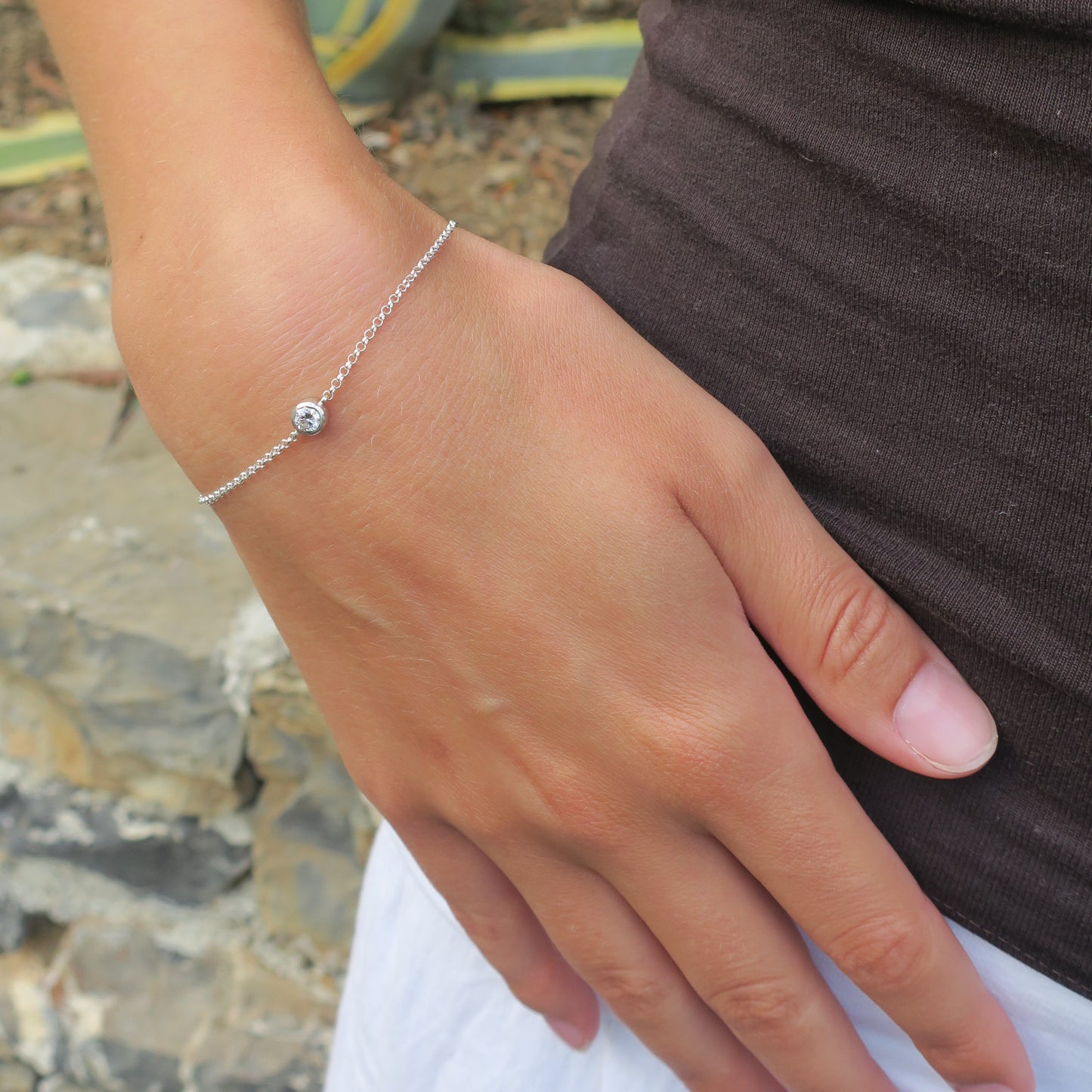 single diamond bracelet