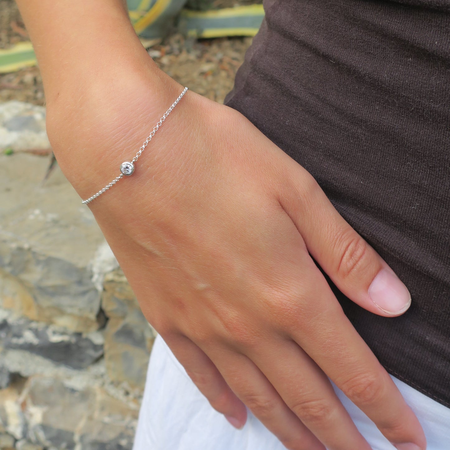 single diamond bracelet