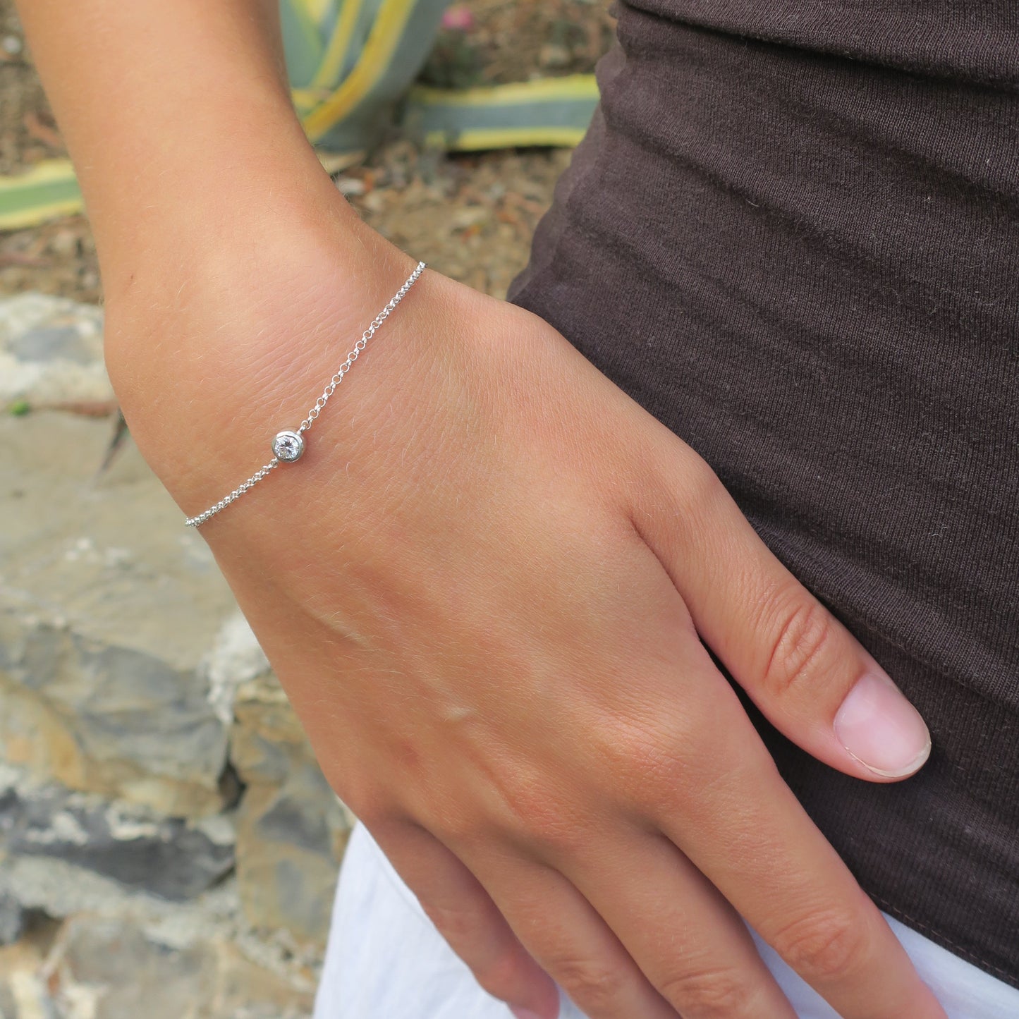 single diamond bracelet