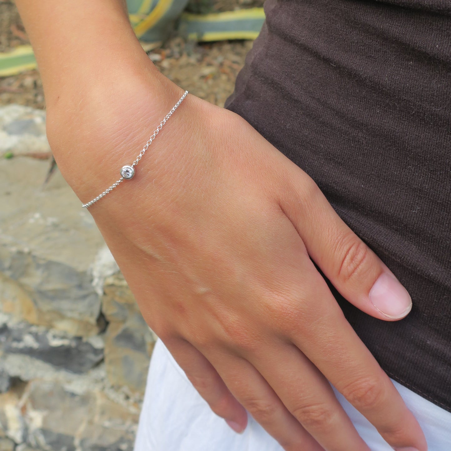 single diamond bracelet