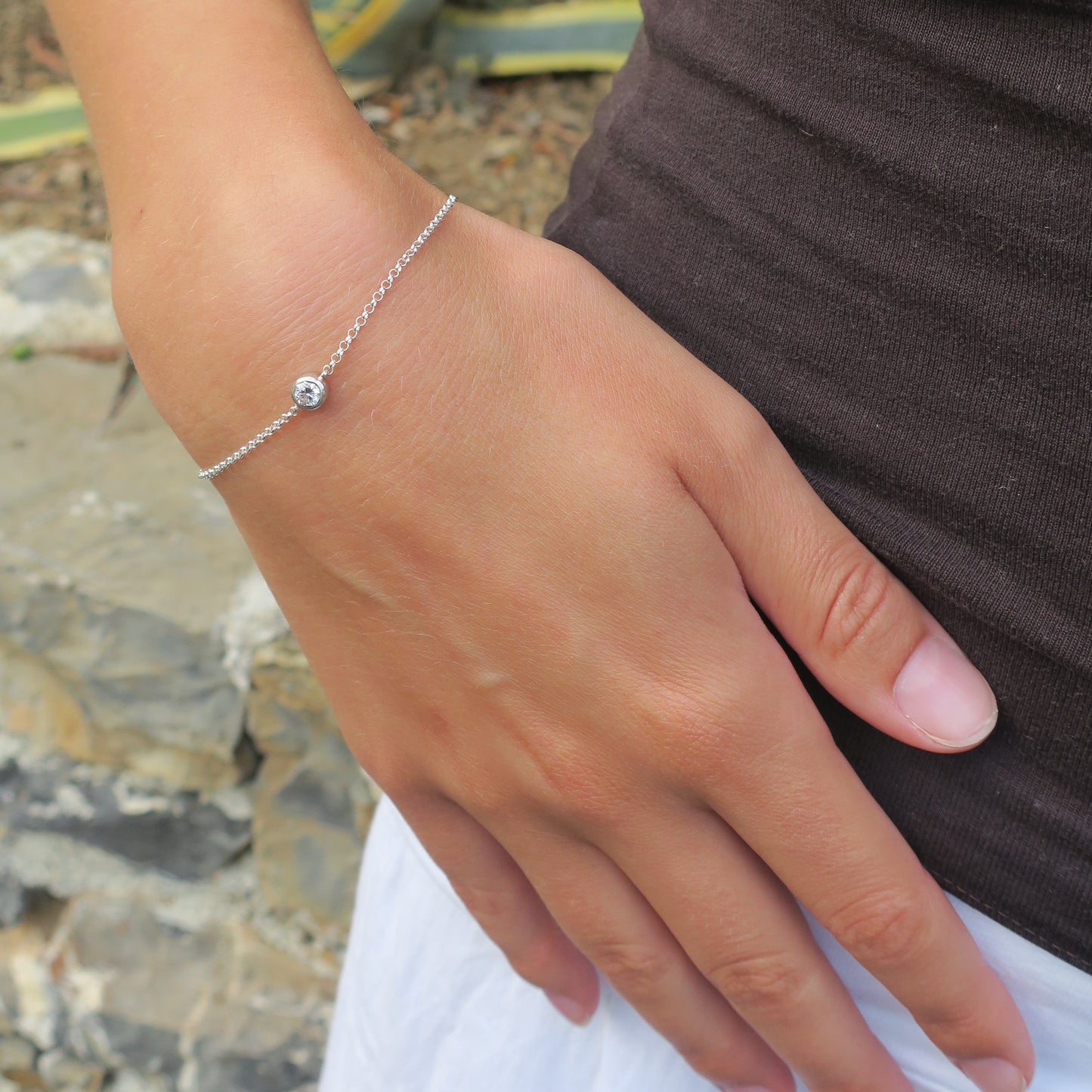 single diamond bracelet