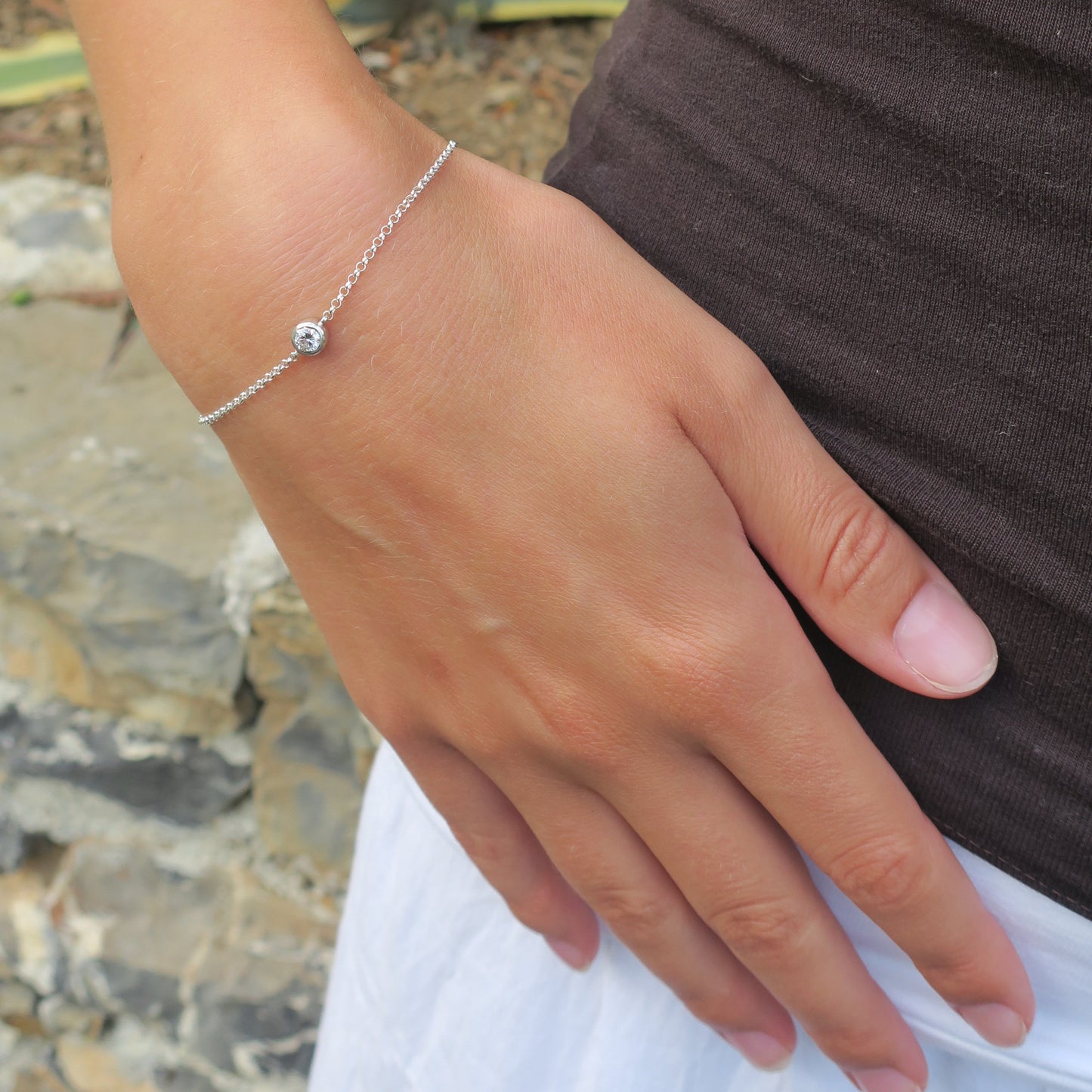 single diamond bracelet