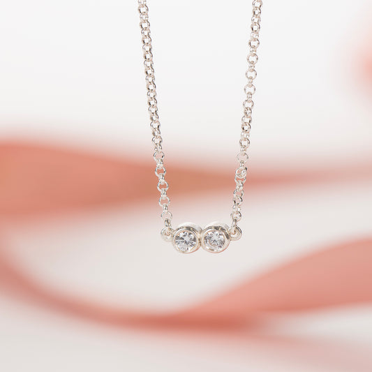 double diamond necklace