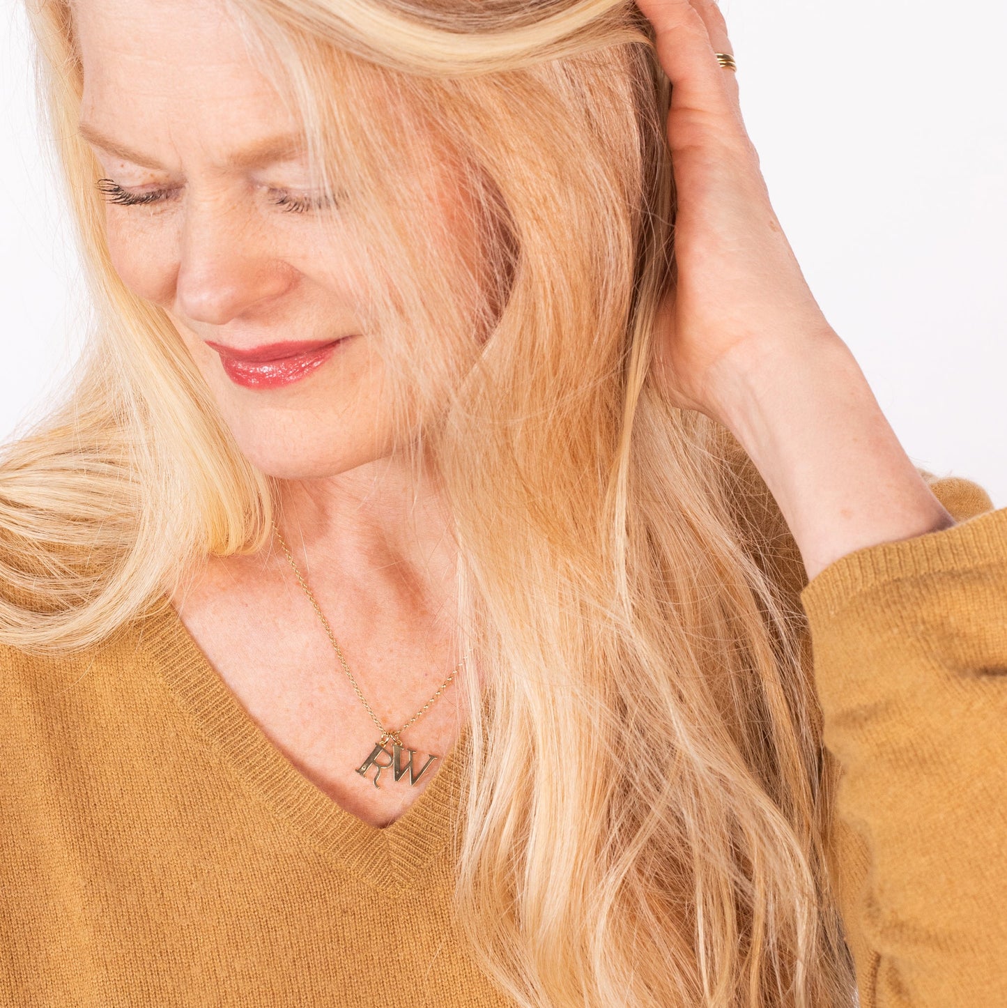 double initial necklace