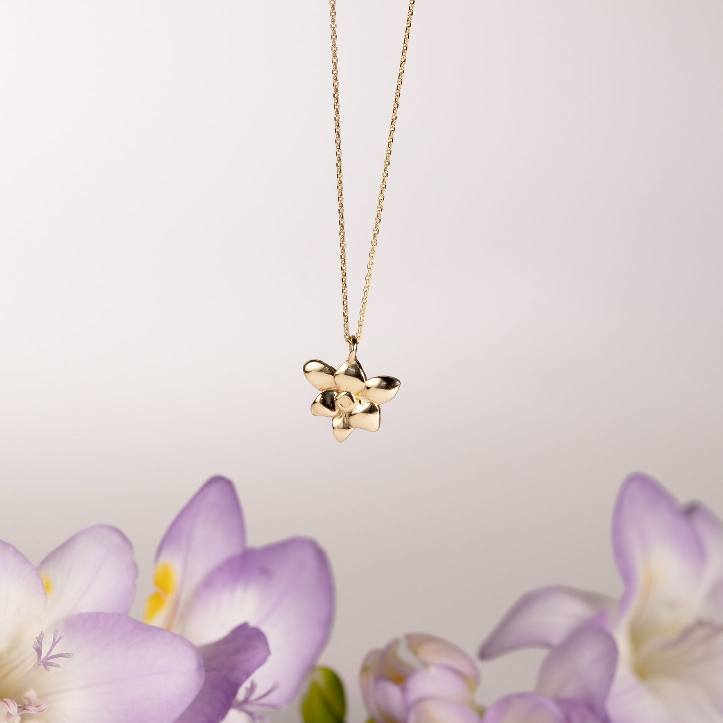 gold freesia necklace