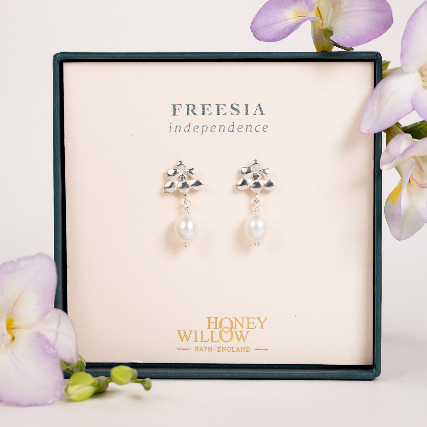 freesia flower earrings