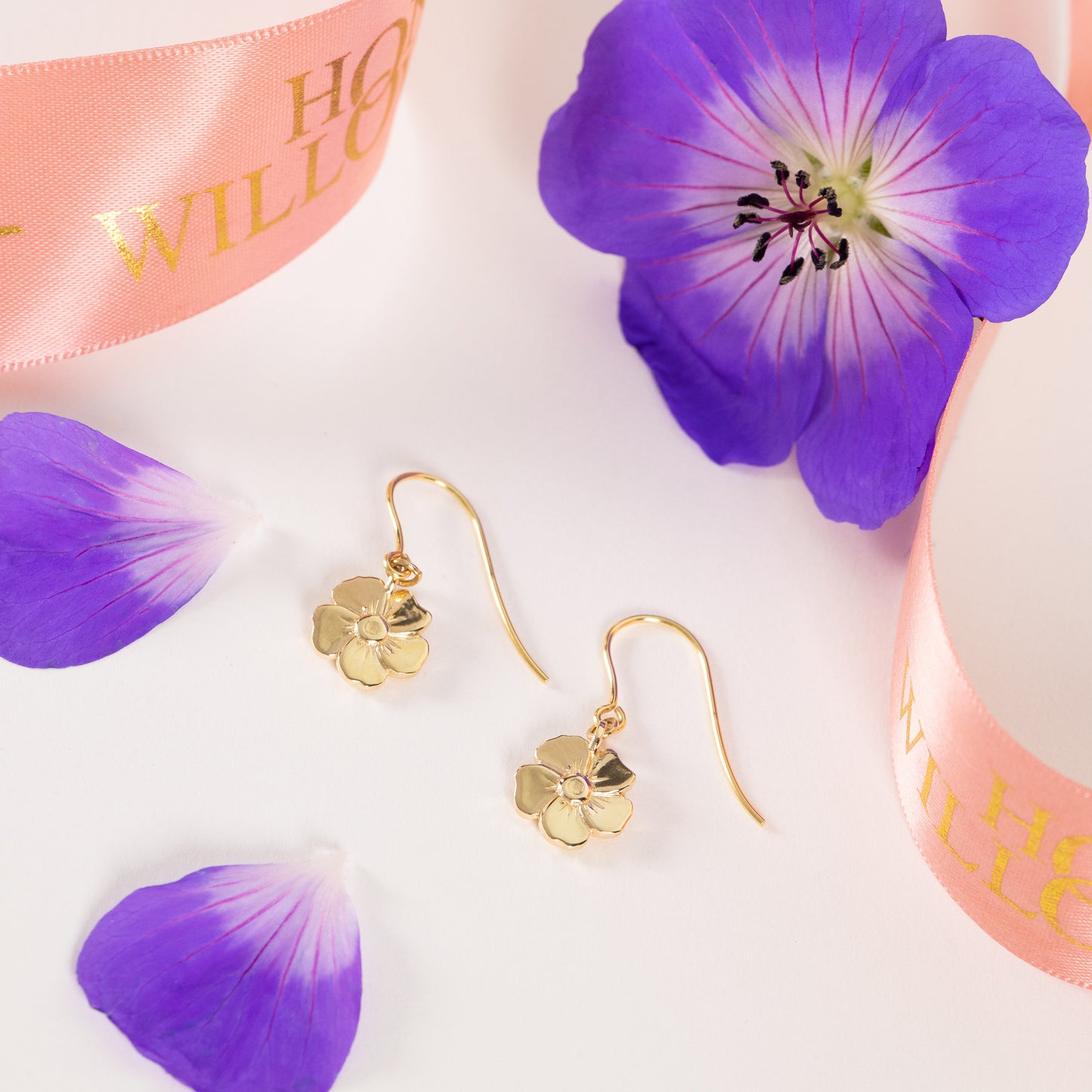 geranium earrings