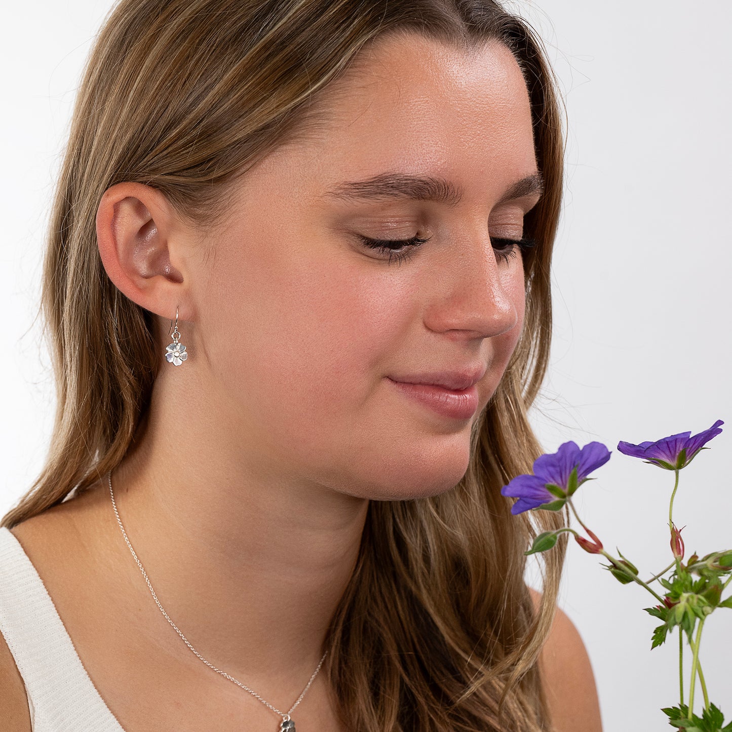 geranium earrings