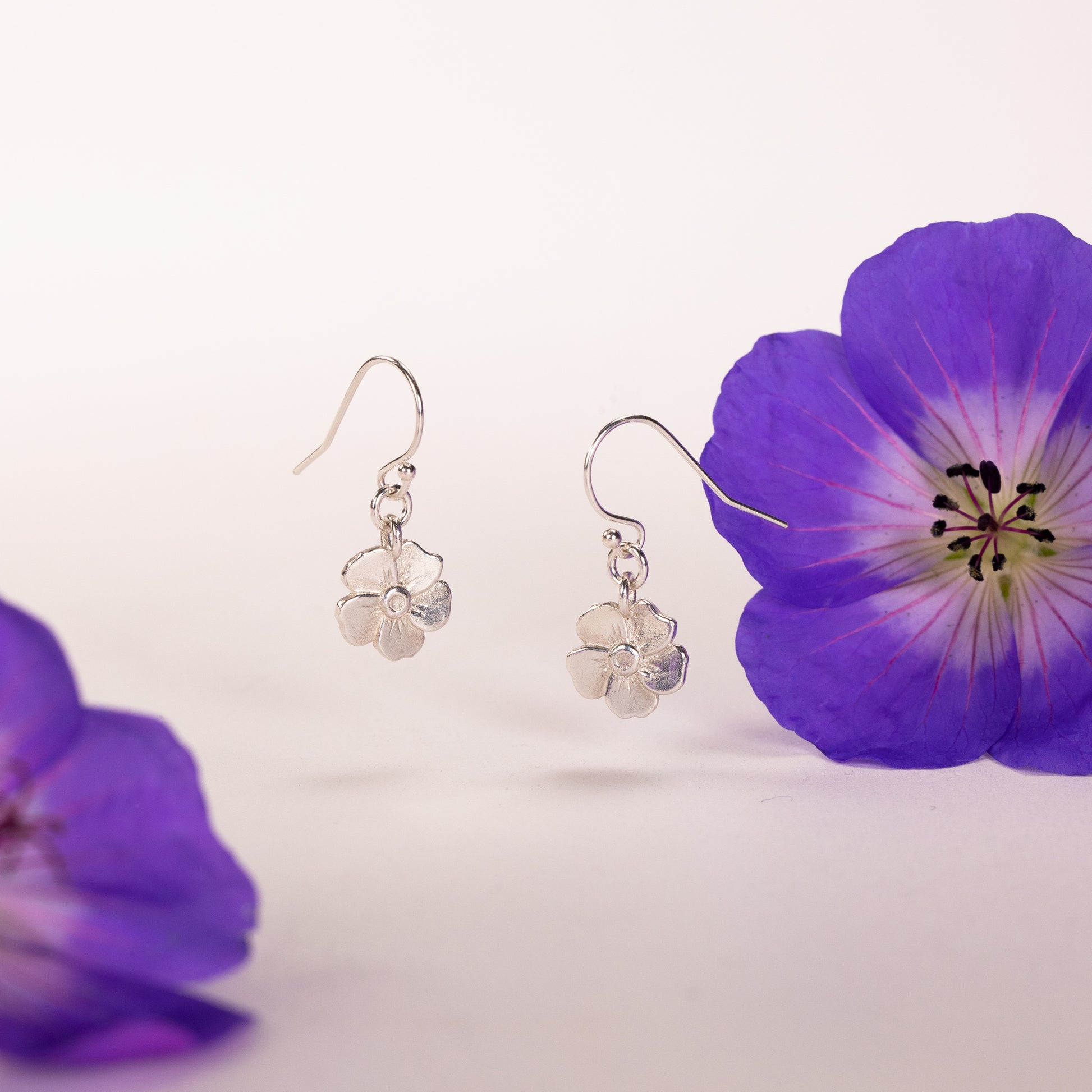 geranium earrings