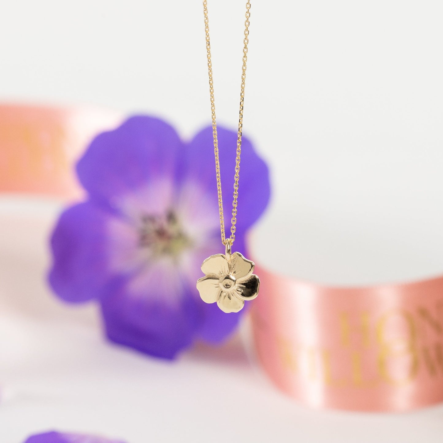 geranium flower necklaces