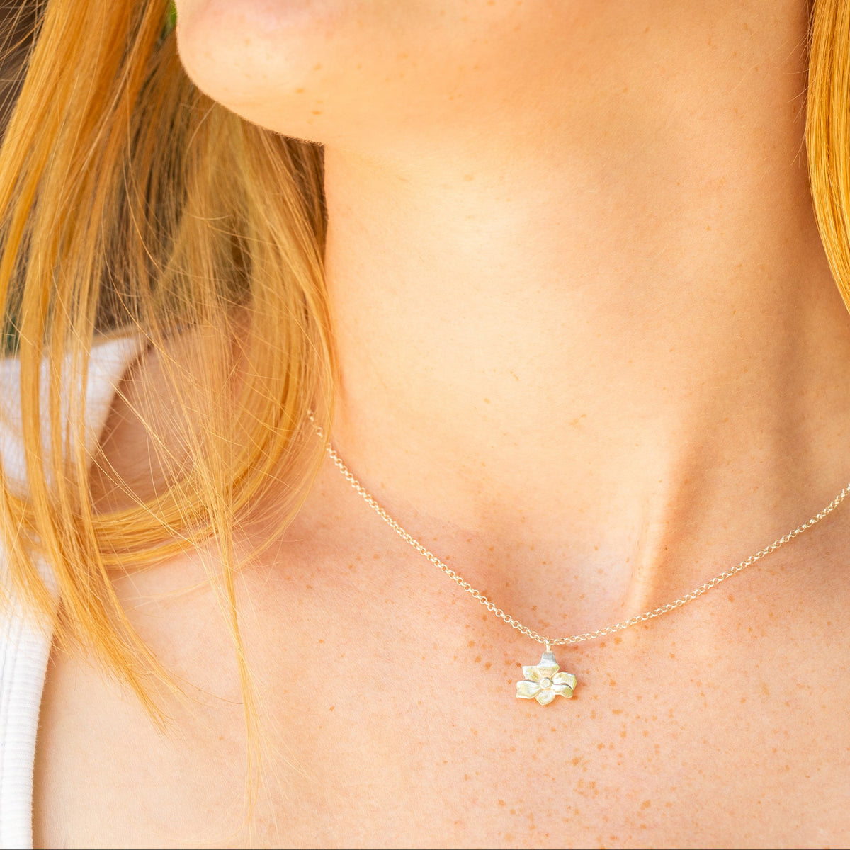 silver gladiolus necklace