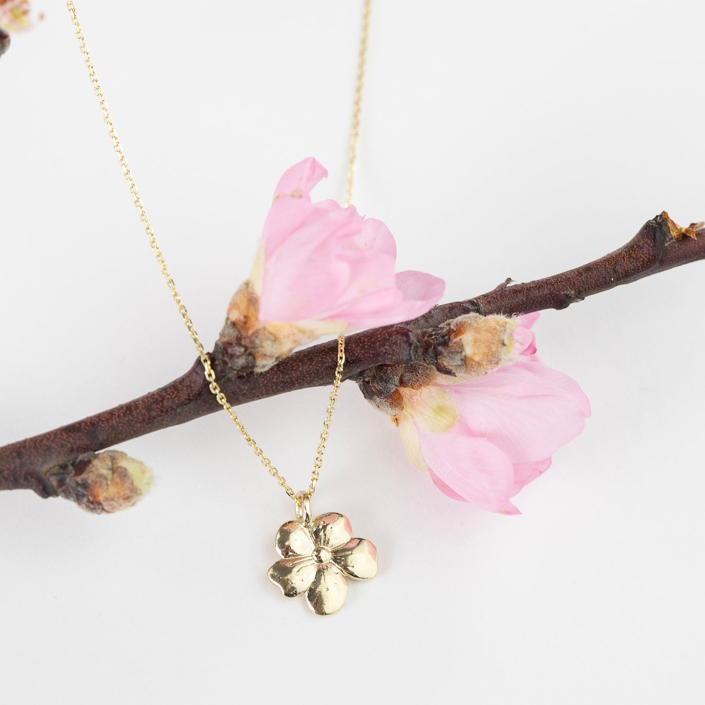 gold cherry blossom necklace