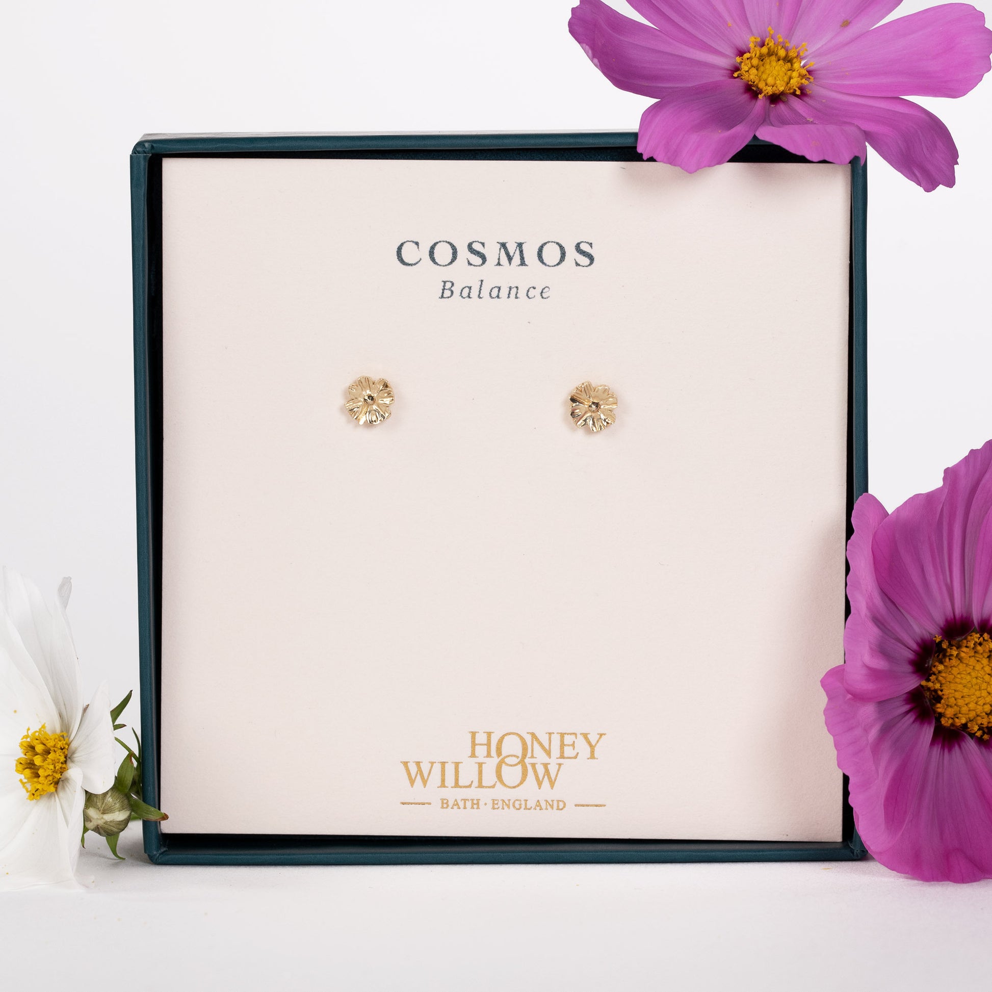 gold cosmos studs