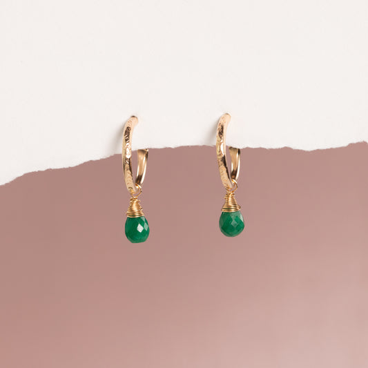 May Birthstone Earrings - Emerald