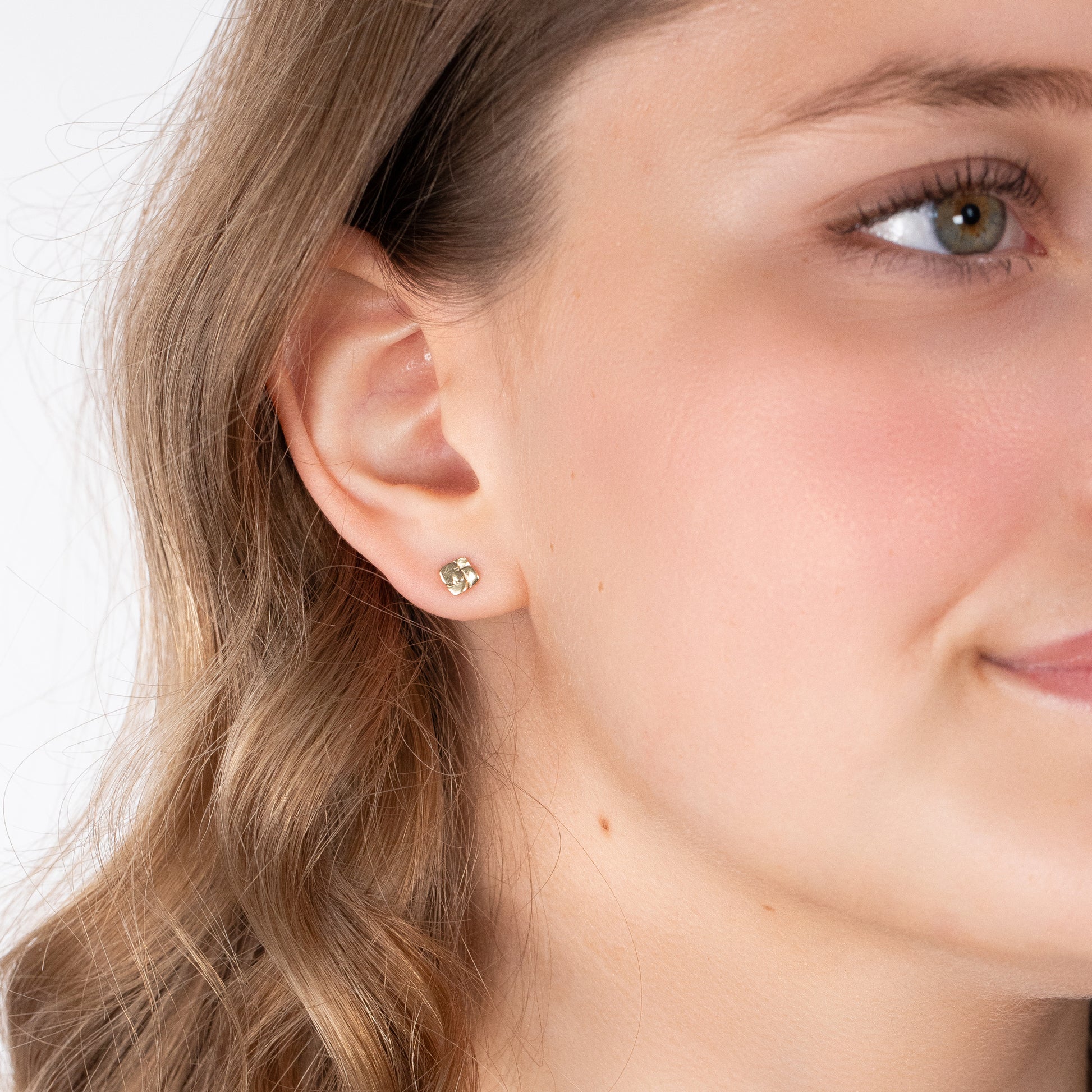 gold hydrangea studs