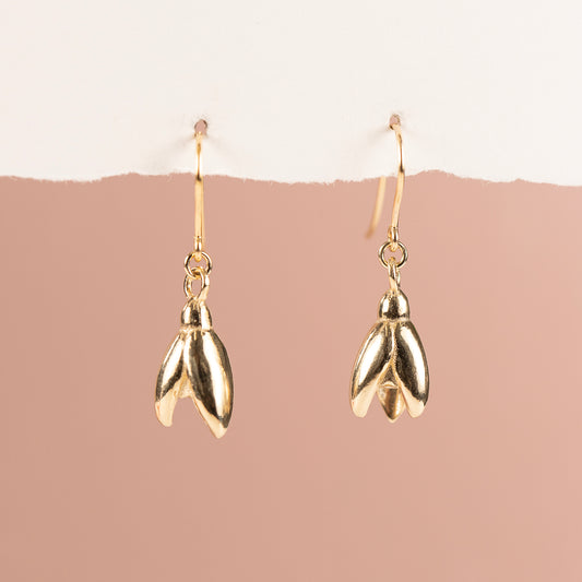 gold snowdrop earrings