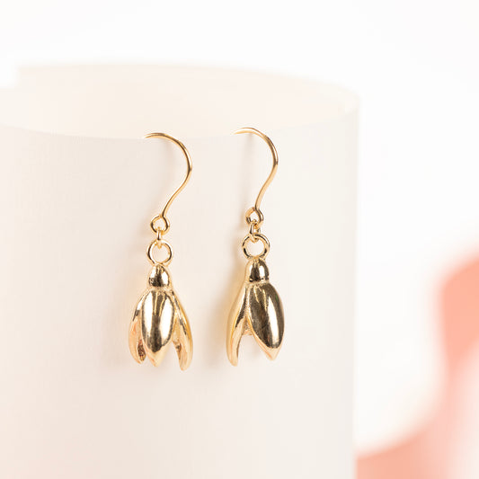 gold snowdrop earrings