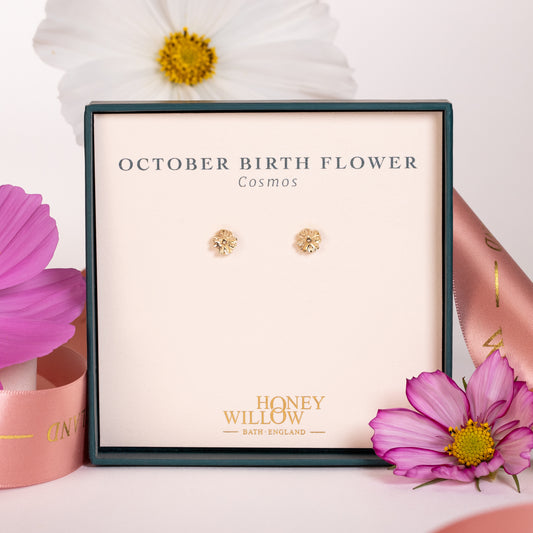 gold cosmos studs