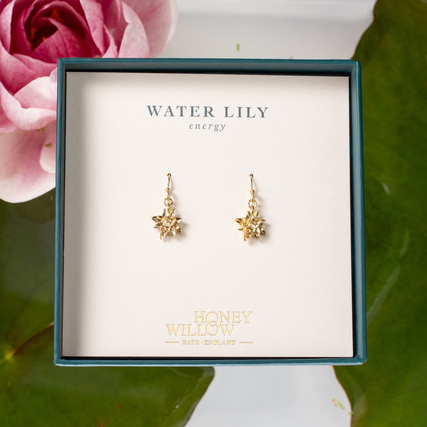 water lily earrings