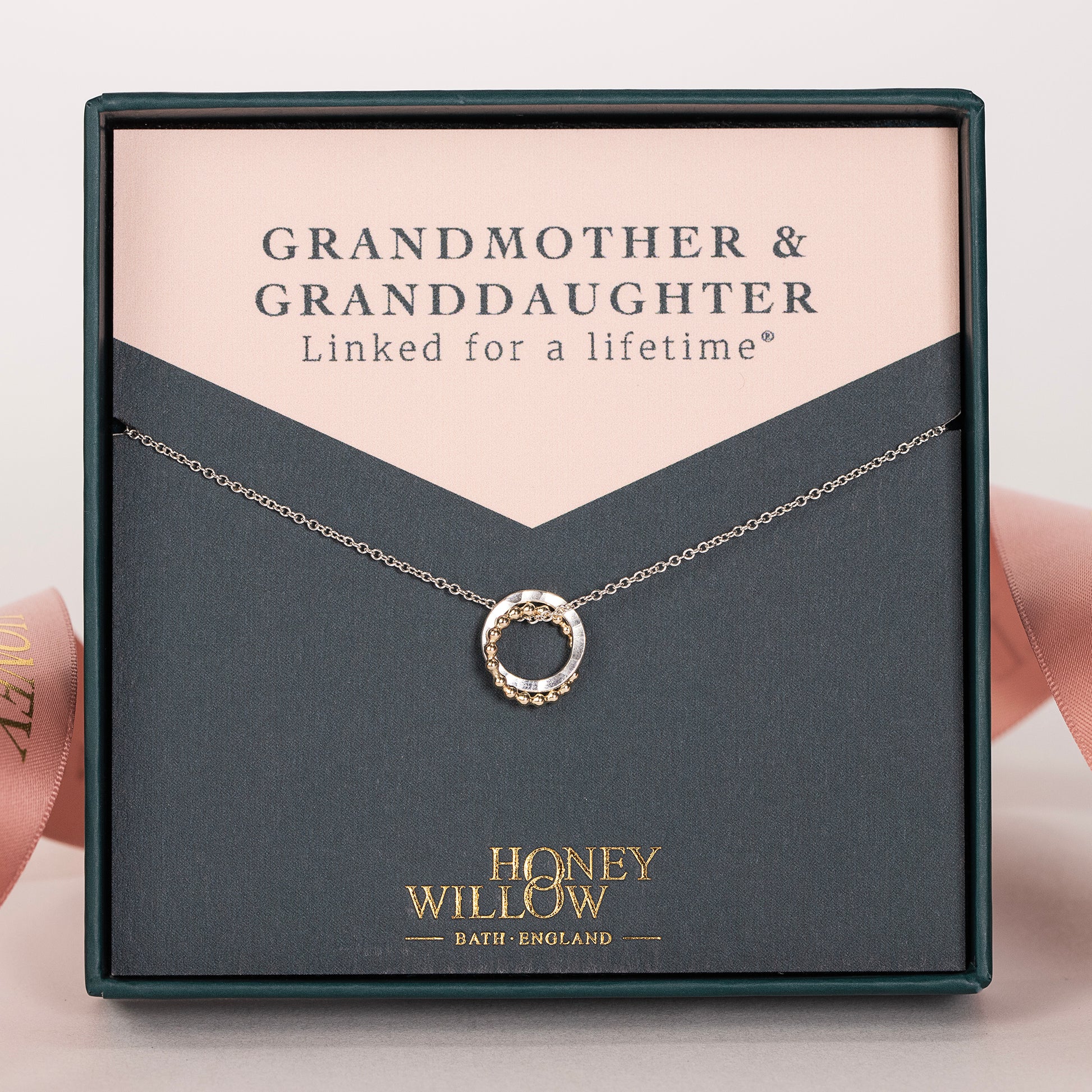 grandmother granddaughter love knot necklace