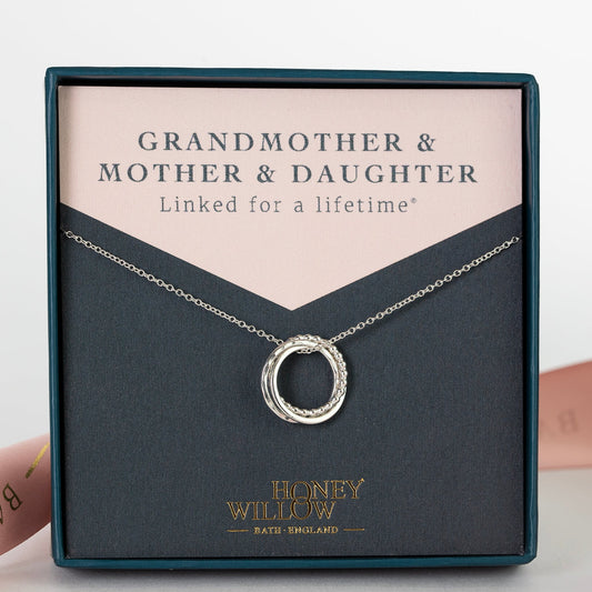 Grandmother mother daughter necklace