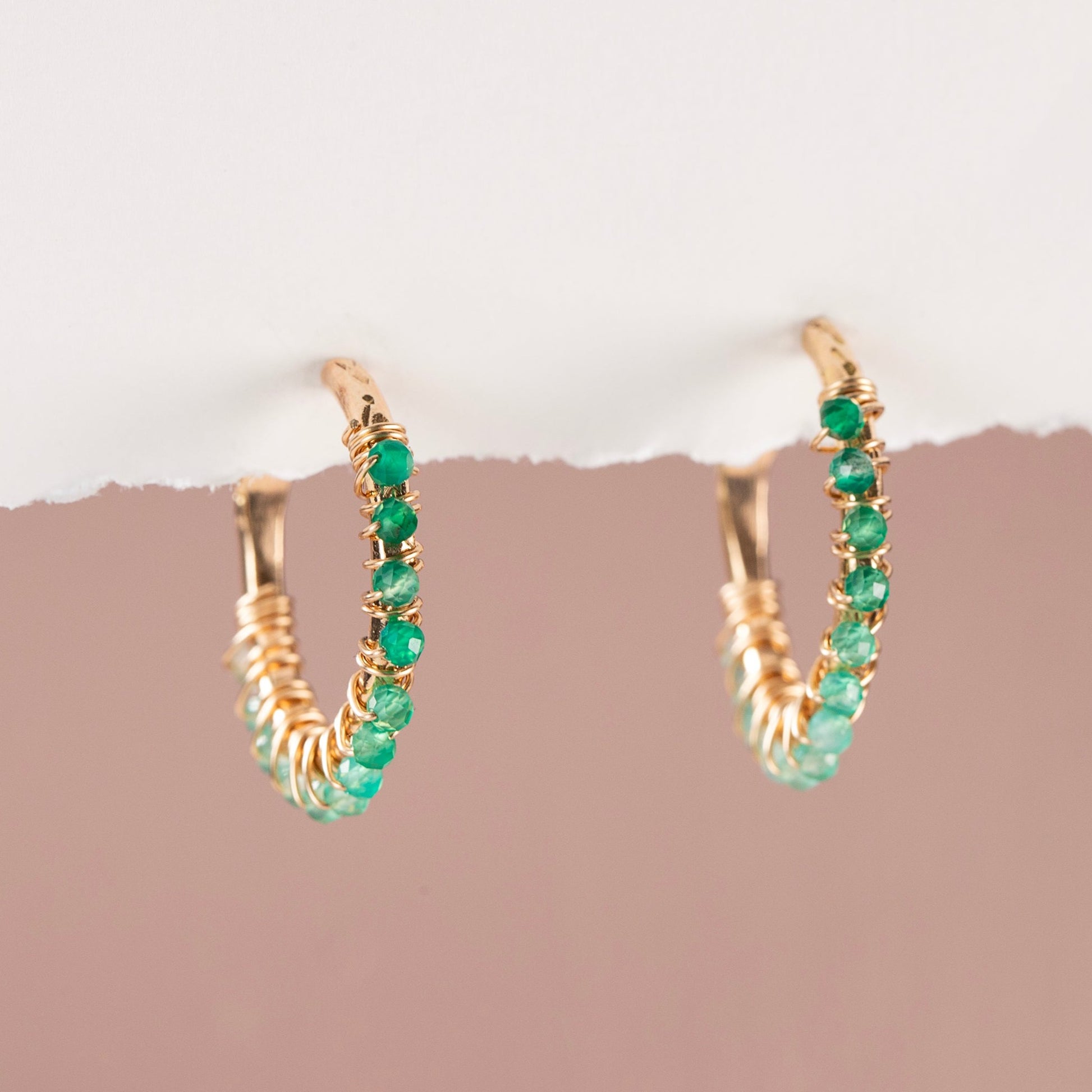 green onyx hoops