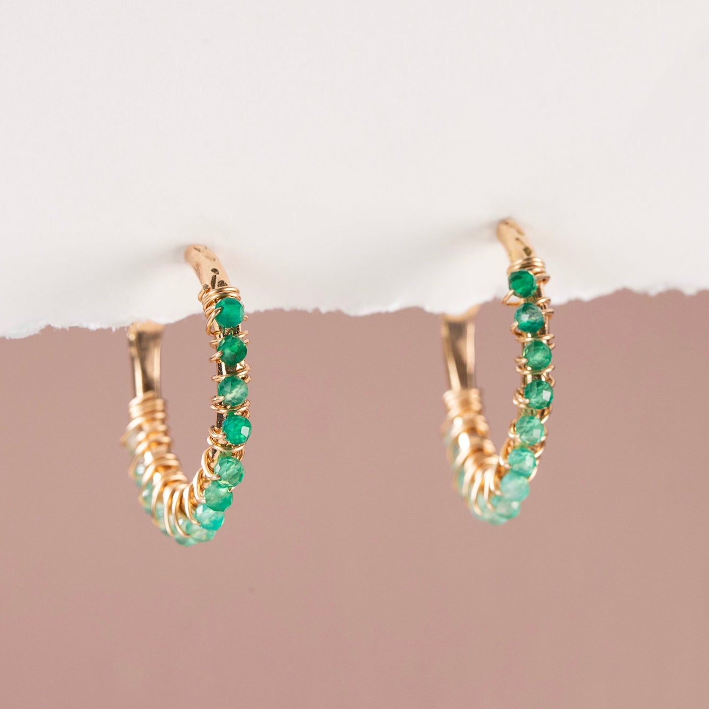 green onyx hoops