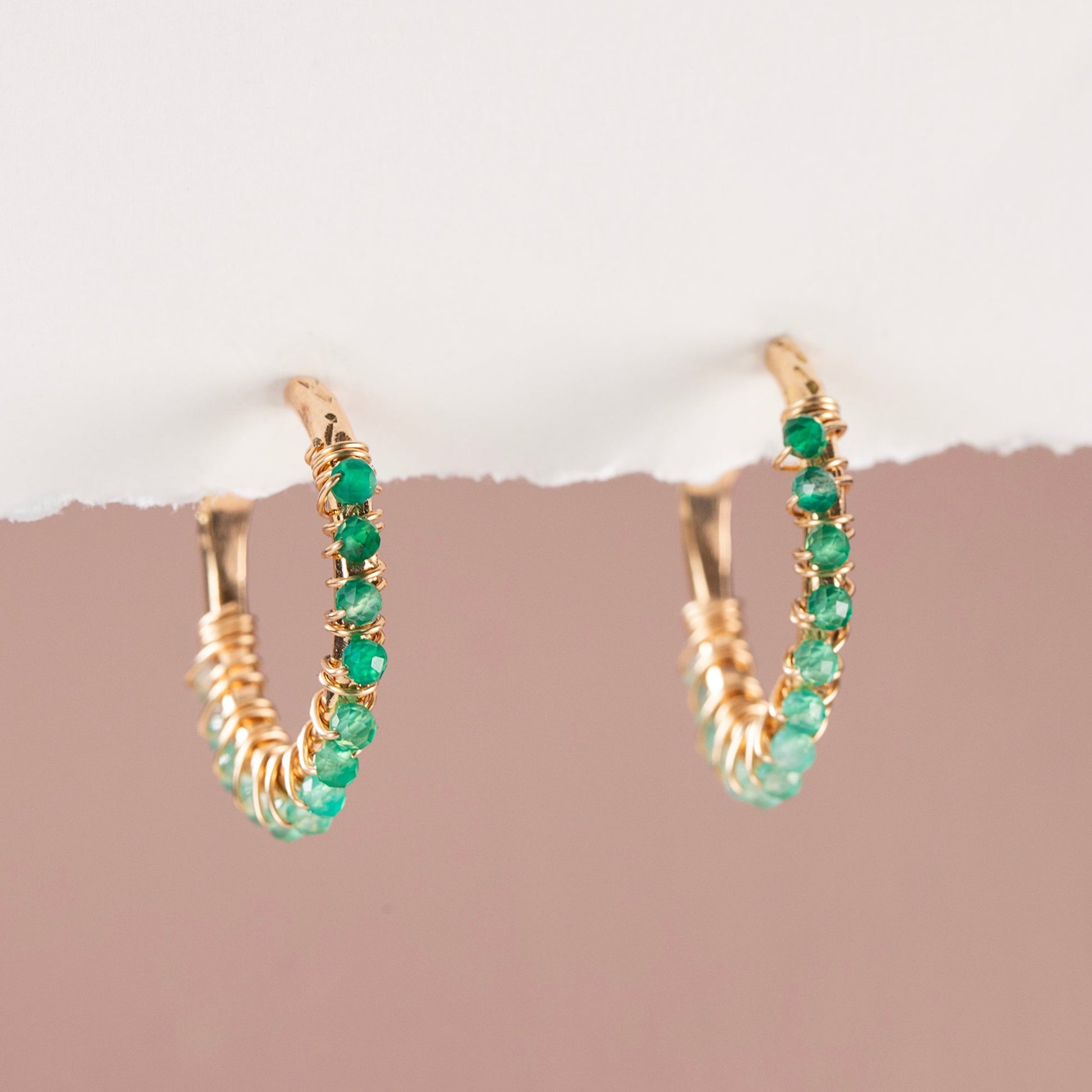 green onyx hoops