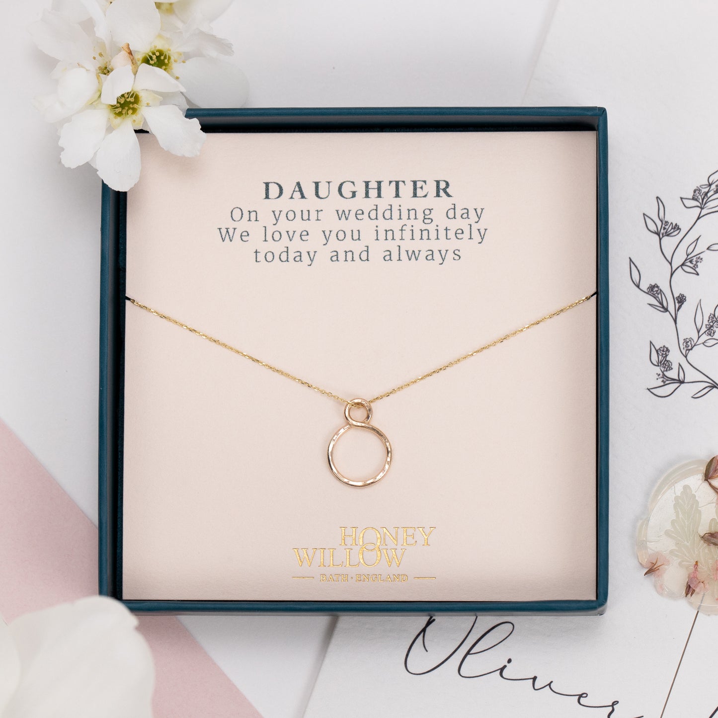 Wedding Day Gift for Daughter - Infinity Necklace - 9kt Gold