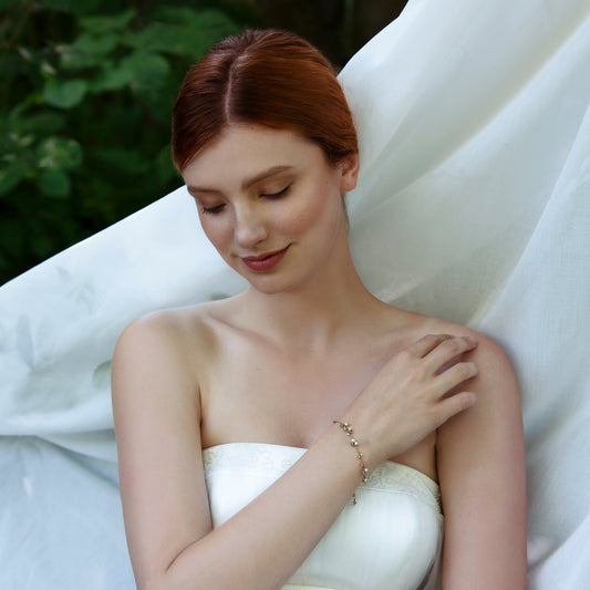 Delicate Pearl & Aquamarine Bracelet