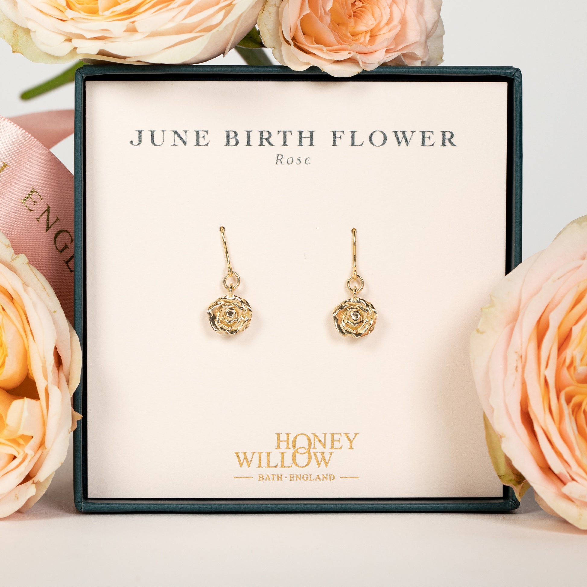 rose flower earrings