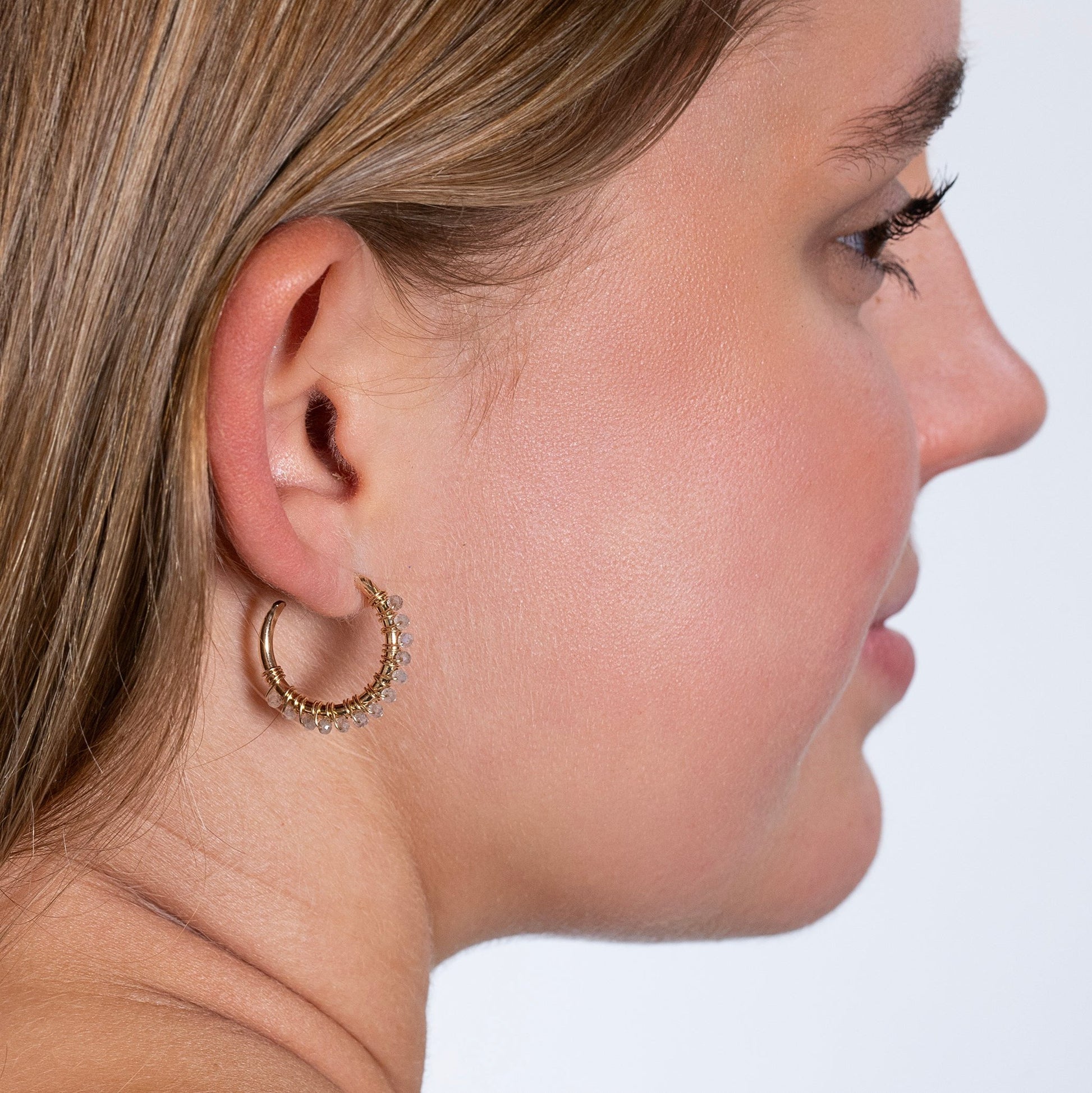 labradorite hoops