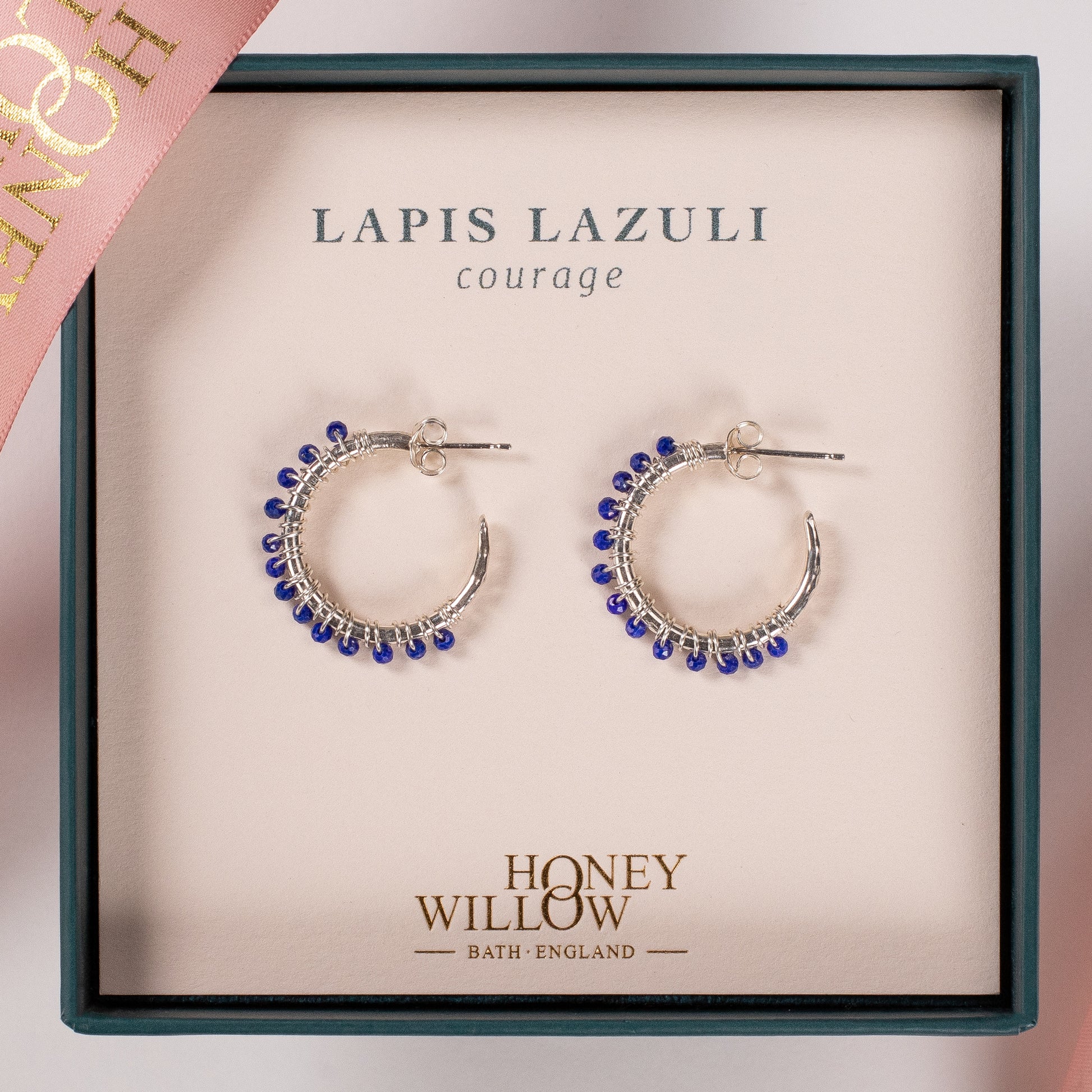 lapis lazuli hoops