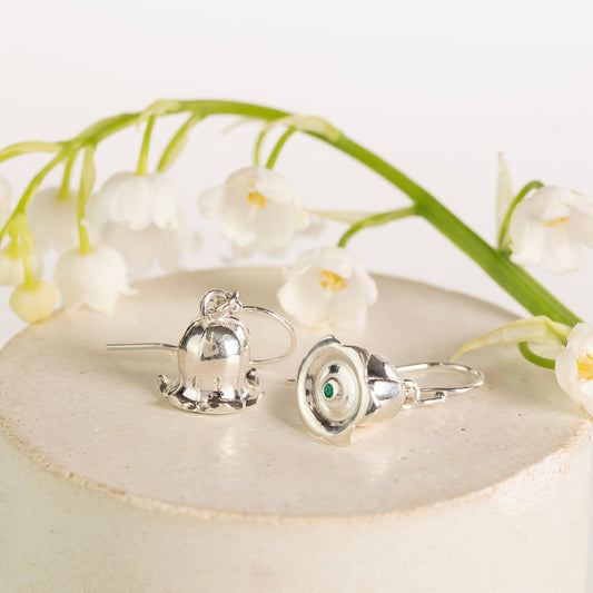 lily of the valley and emerald earrings