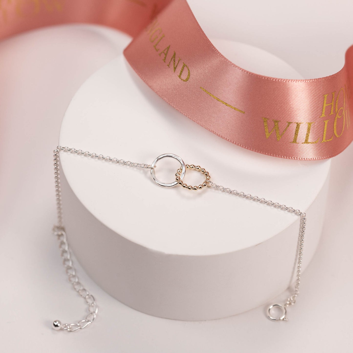 Gift for Sister From Brother - Love Link Bracelet - 9kt Gold & Silver