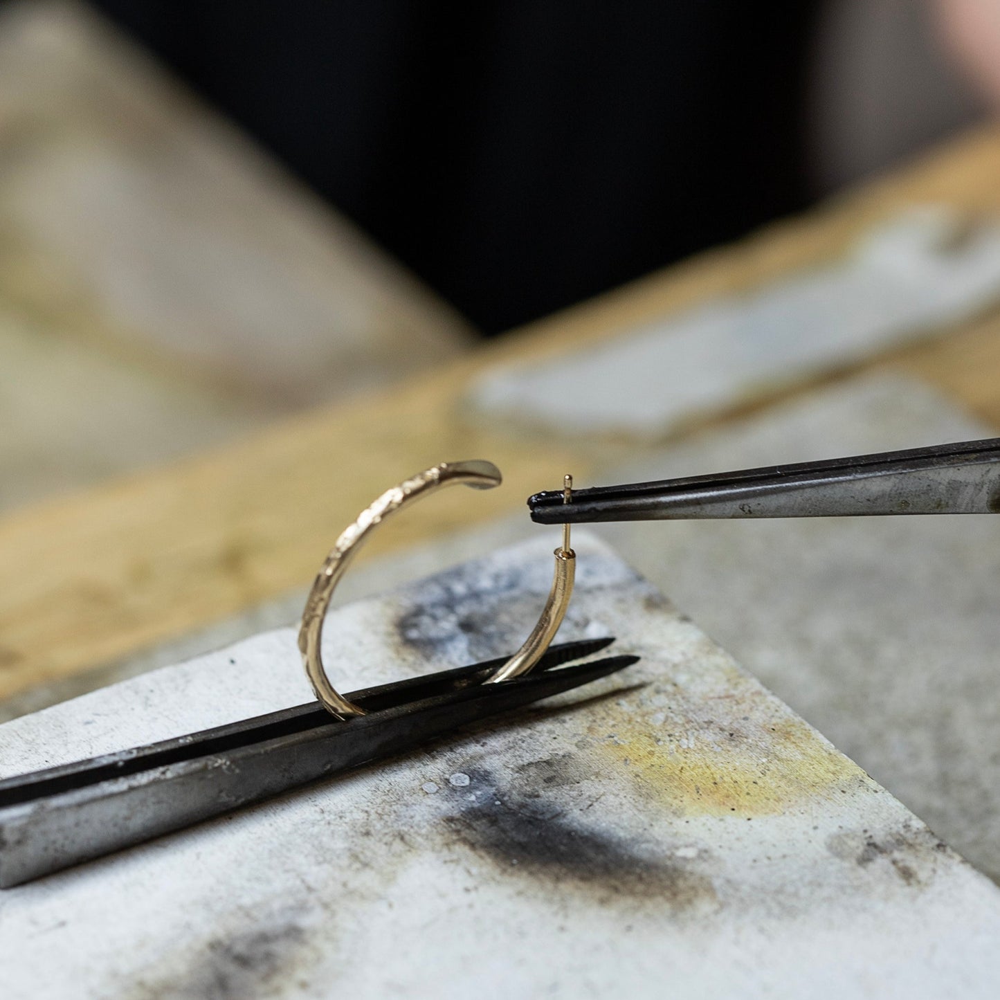 Pyrite Hoop Earrings - Protection - Silver & Gold - 2cm