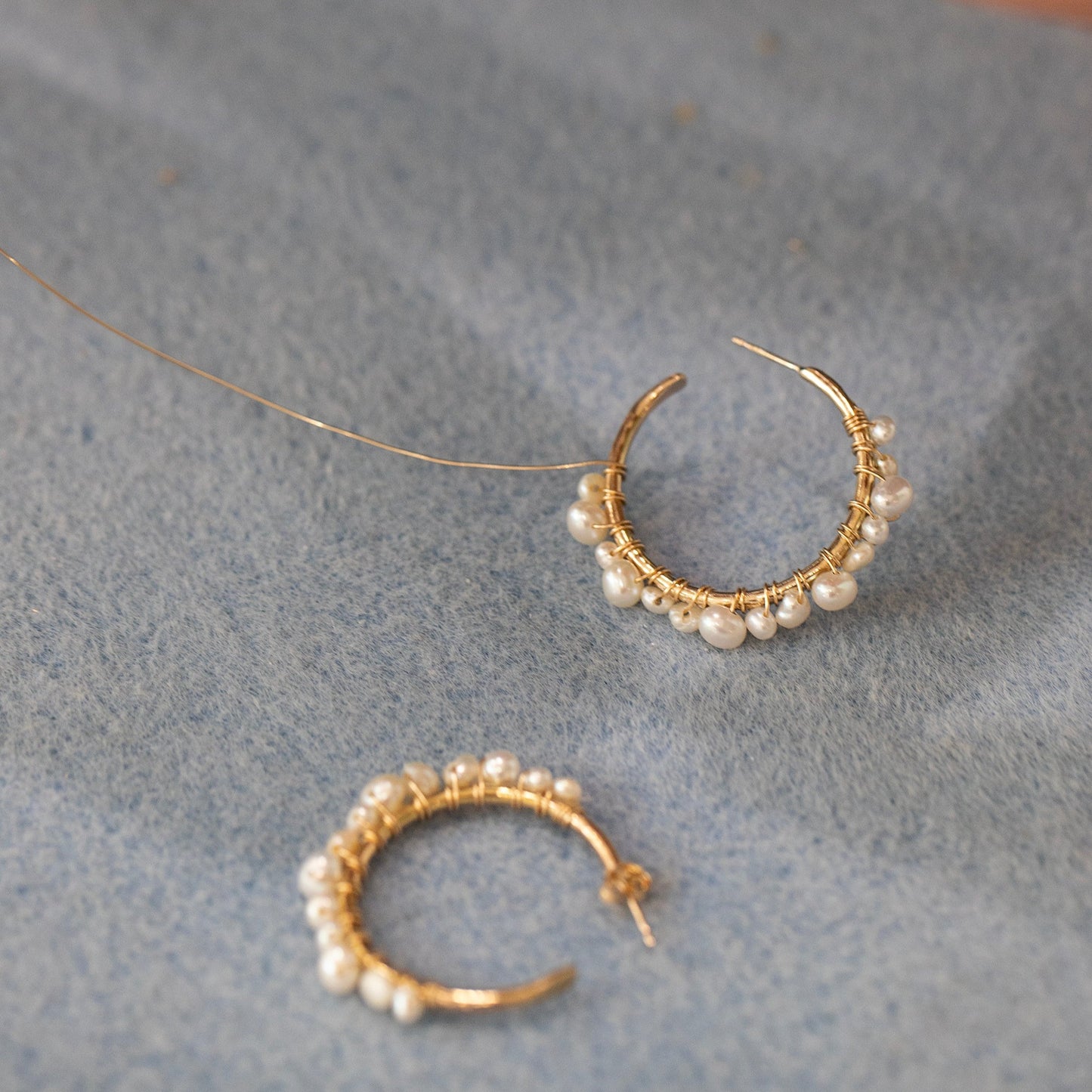 Thank you Gift for Teacher - Pearls of Wisdom Hoop Earrings - 3cm - Silver & Gold