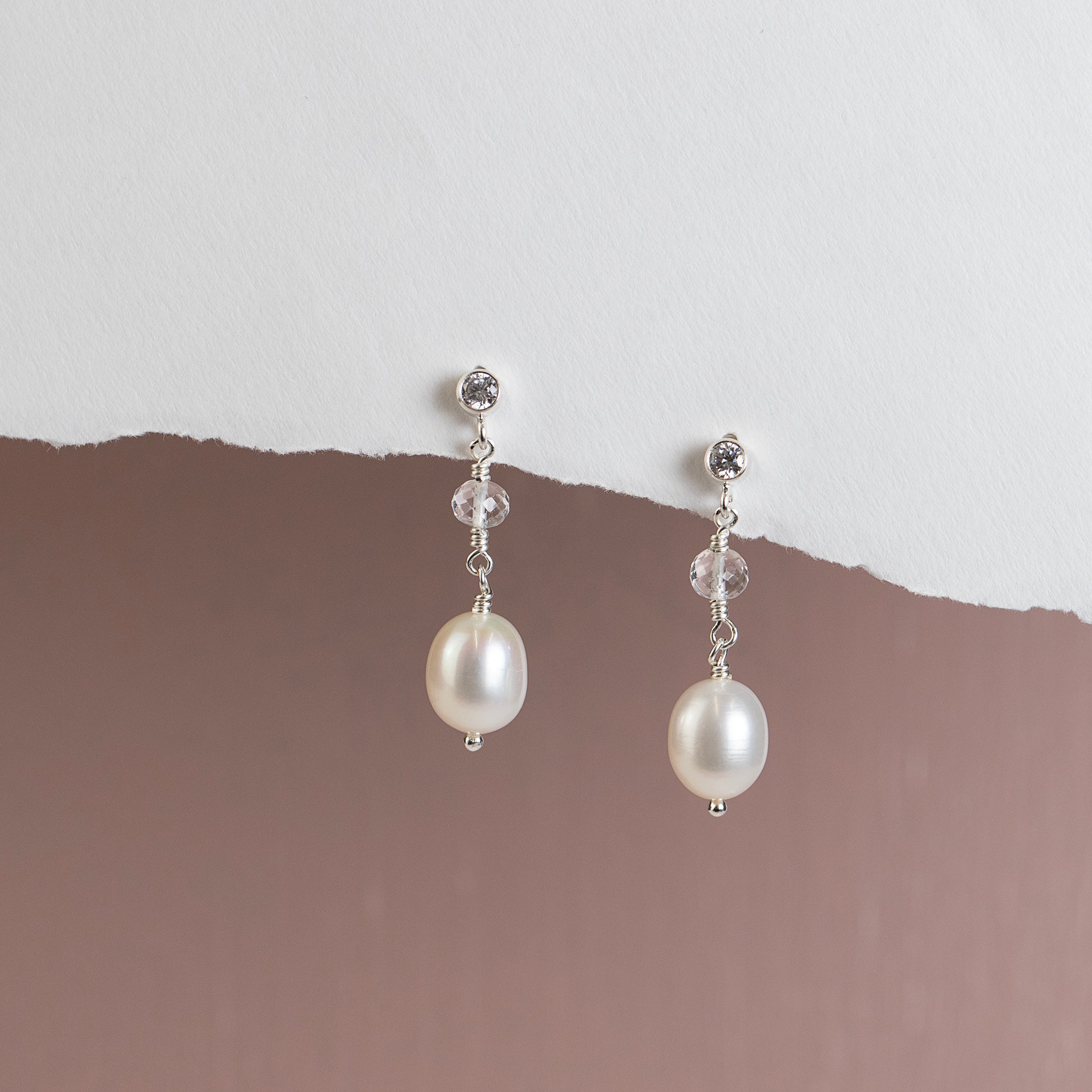 Pearl and 2024 crystal earrings