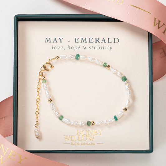 emerald seed pearl bracelet
