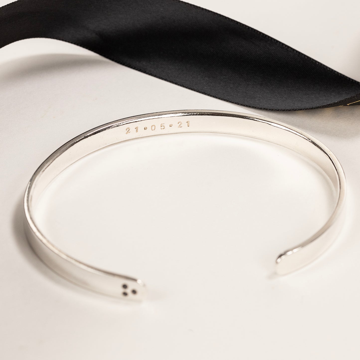 Men's Personalised Silver Torc Bangle - 3 Birthstones for 3 Loved Ones