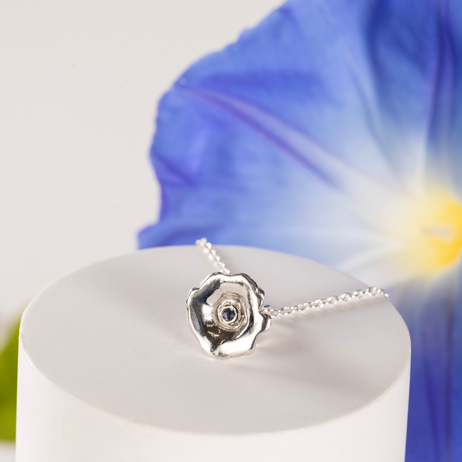 morning glory sapphire necklace