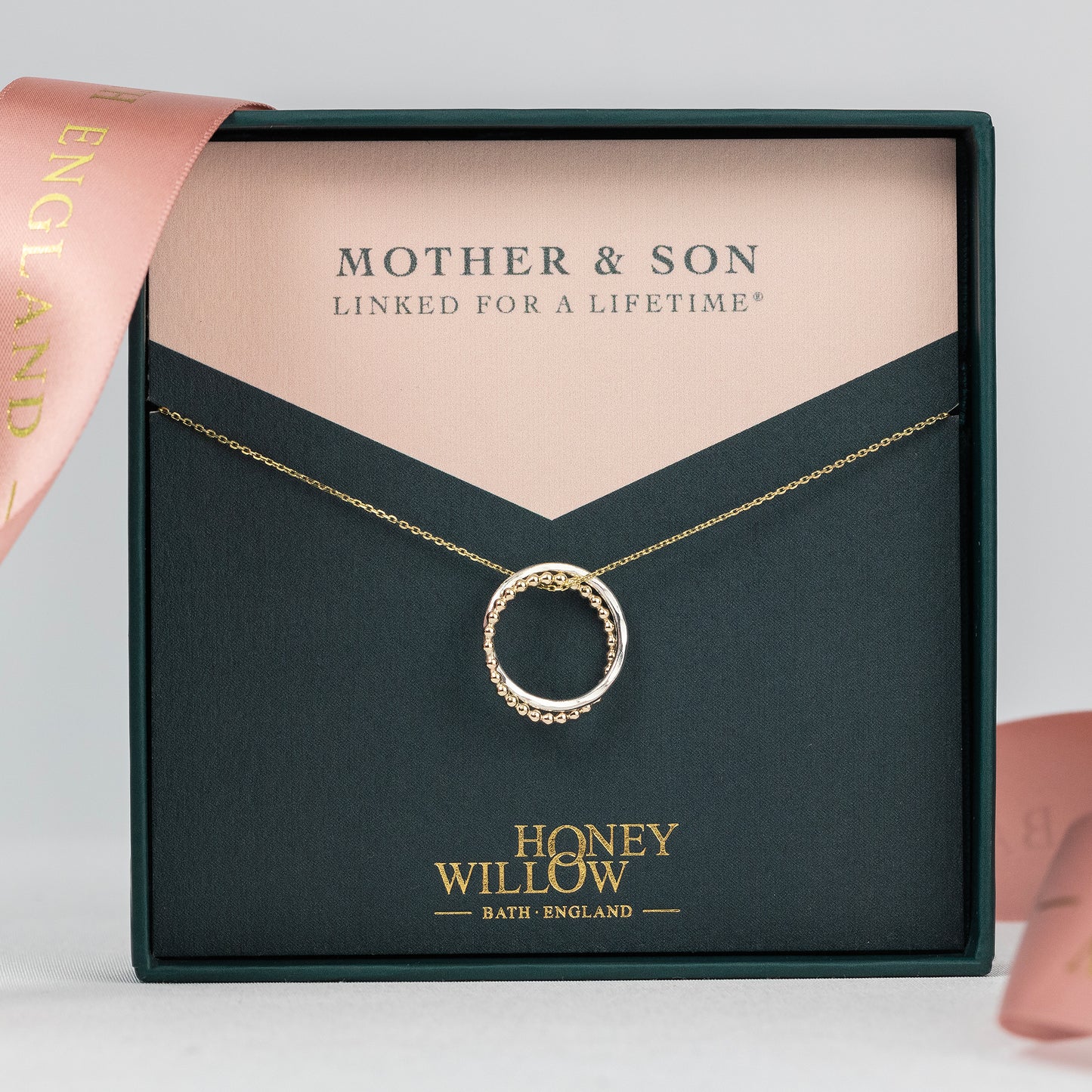Mother & Son Necklace - Linked for a Lifetime - 9kt Gold & Silver