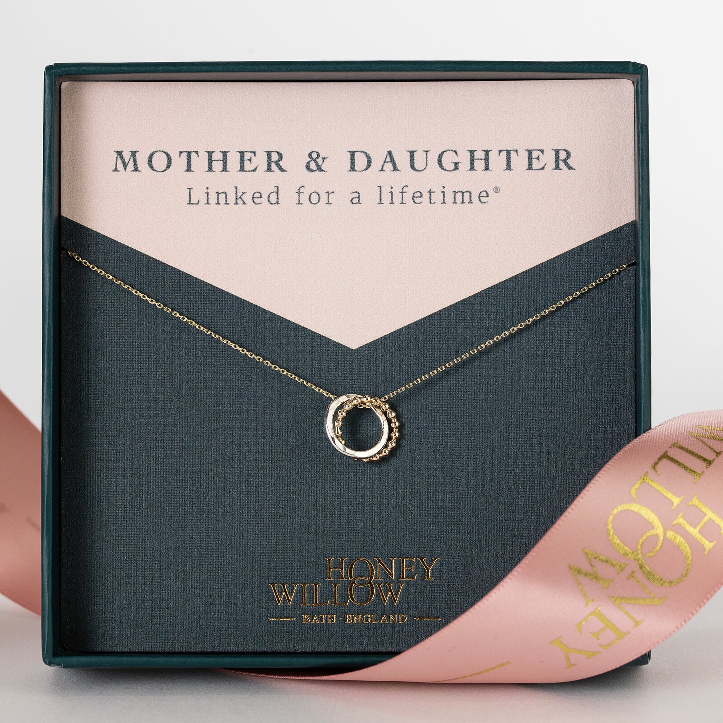 Mother & Daughter Necklace - Linked for a Lifetime - 9kt Gold & Silver Love Knot