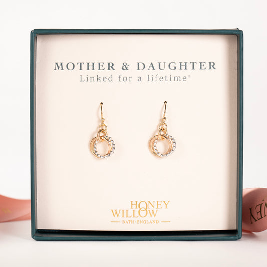 mother daughter love knot earrings