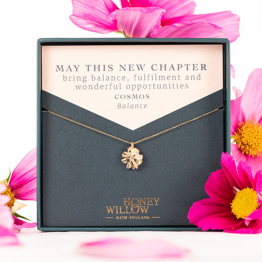 New Chapter Gift - Cosmos Flower Necklace - Balance - 9ct Gold