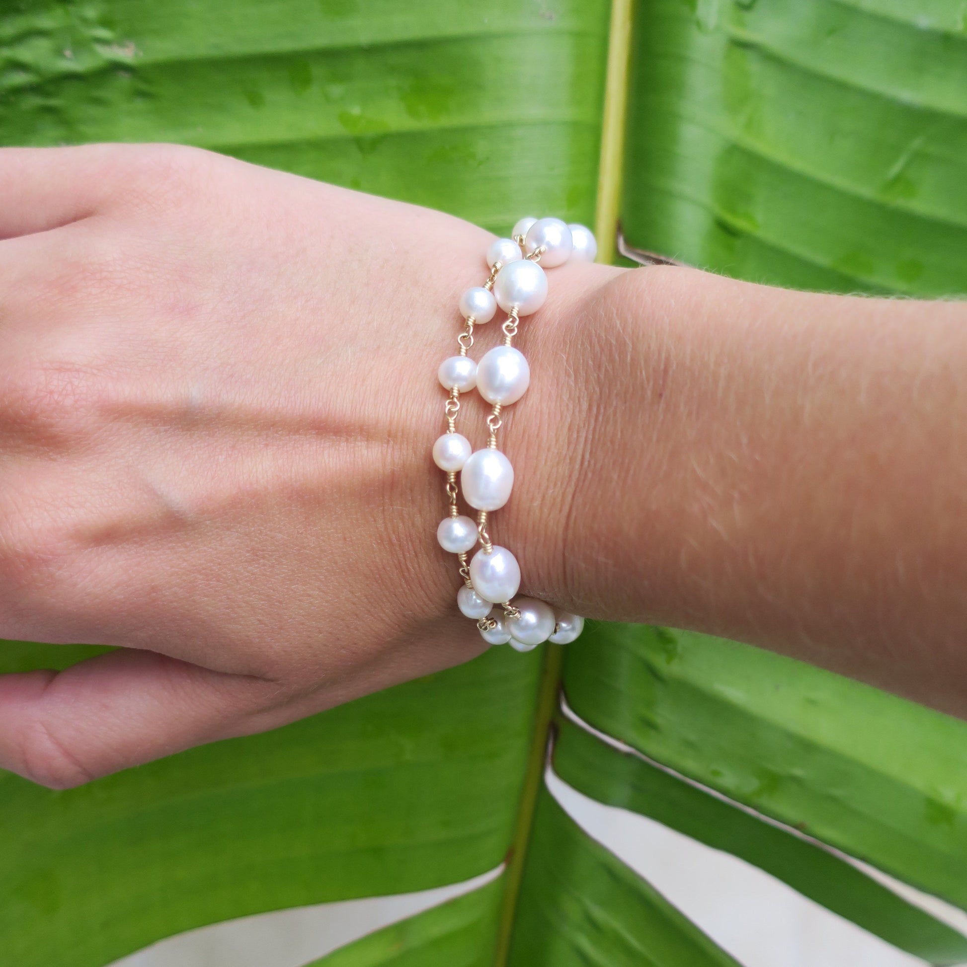 double strand pearl bracelet