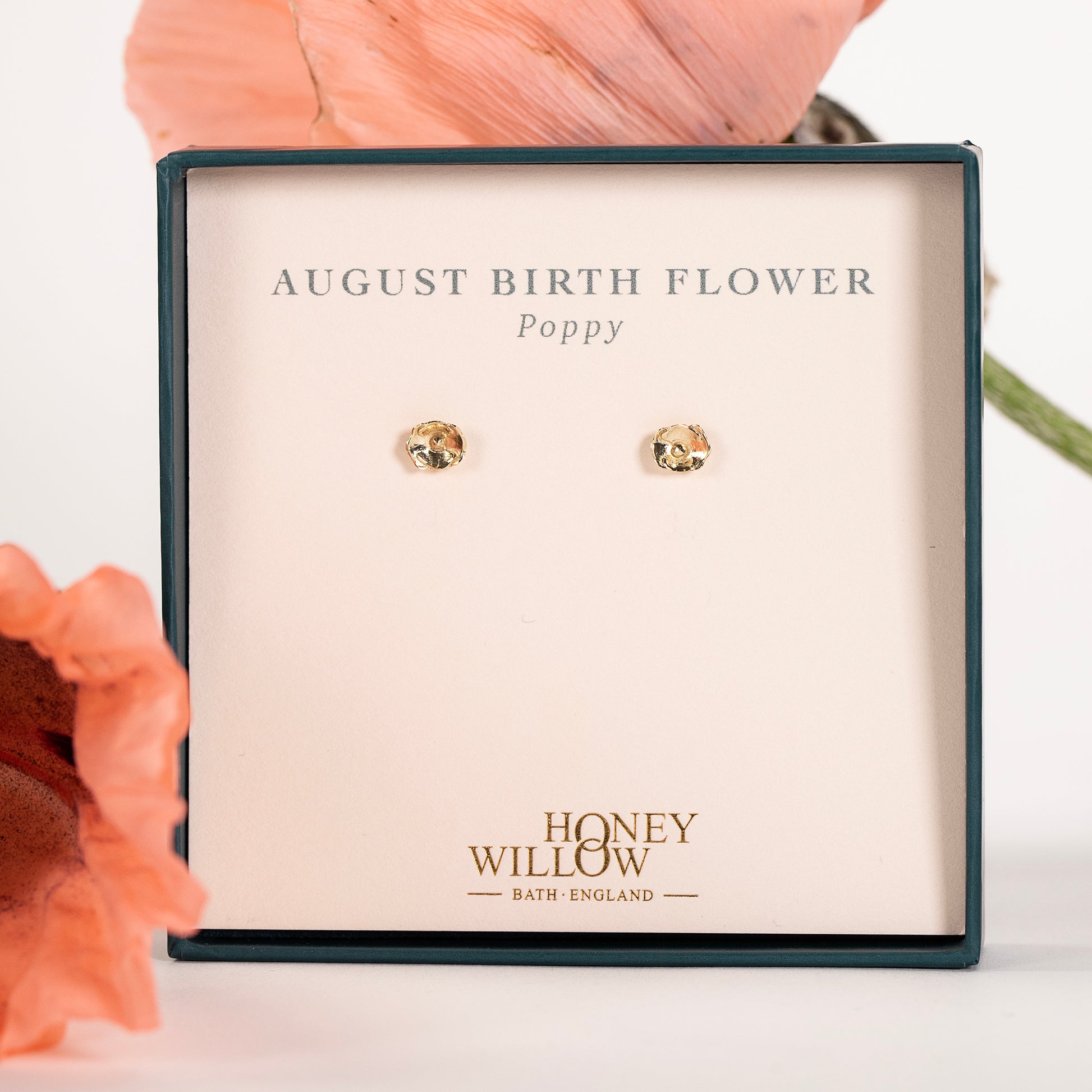 poppy flower studs