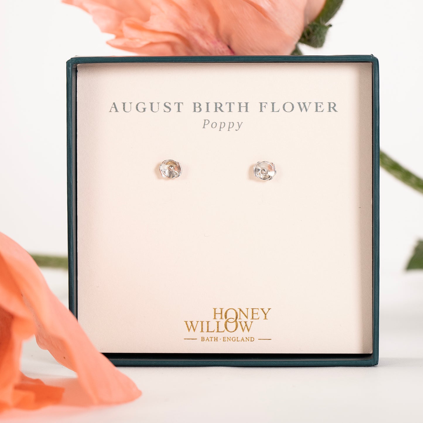 poppy stud earrings