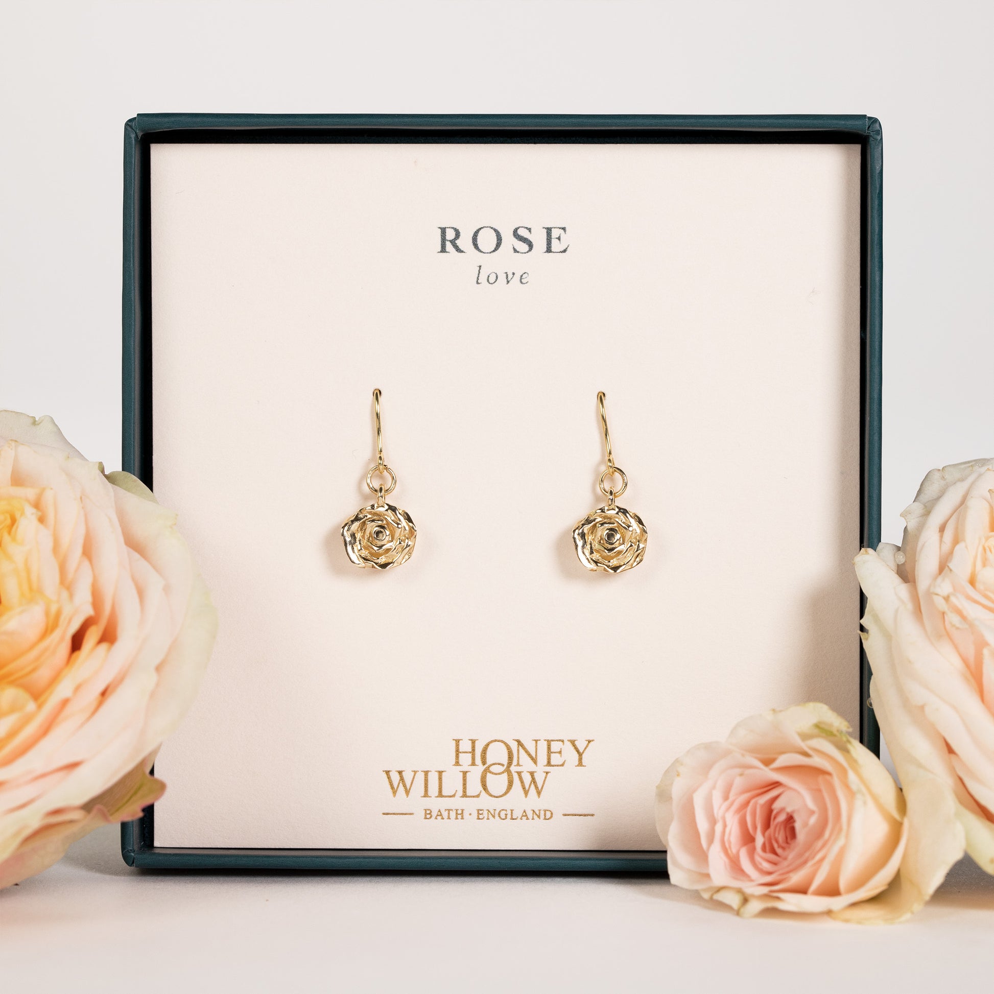 rose flower earrings